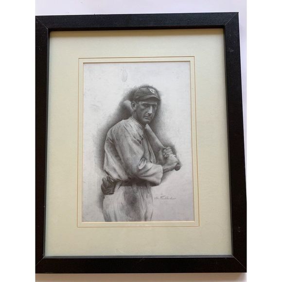 Vintage Baseball Picture Framed Matted Shoeless Joe Jackson Cleveland 18 x 22 - Picture 5 of 9